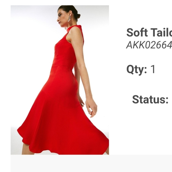 Soft Tailored High Low Midi Dress - Picture 5 of 6